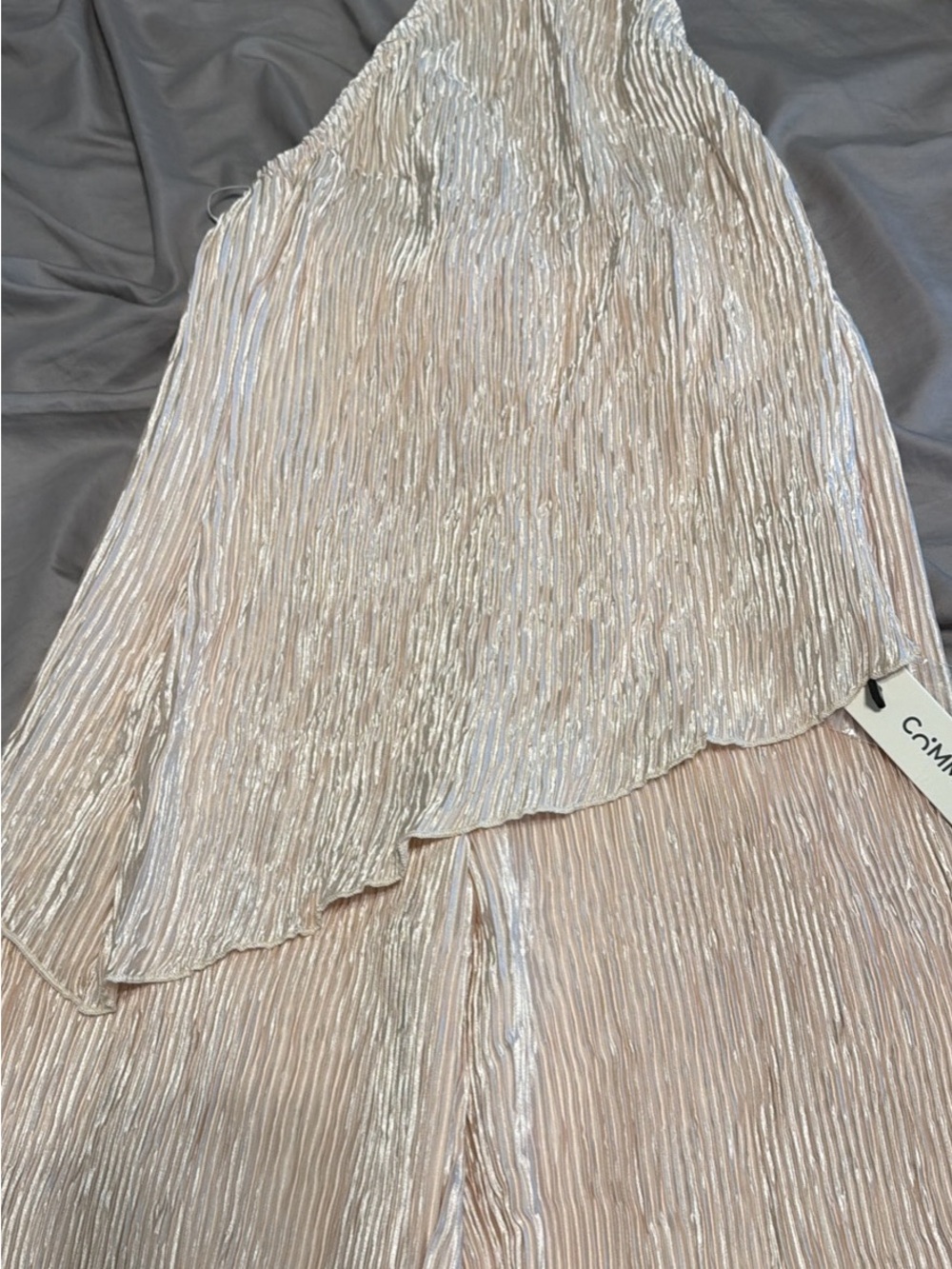 Metallic Pleated two piece set